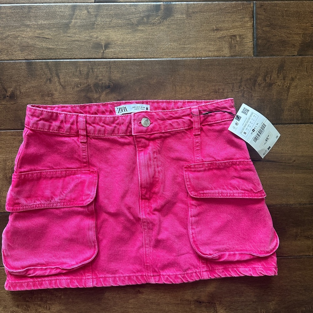 Zara Fuchsia Pocketed Mini Skirt